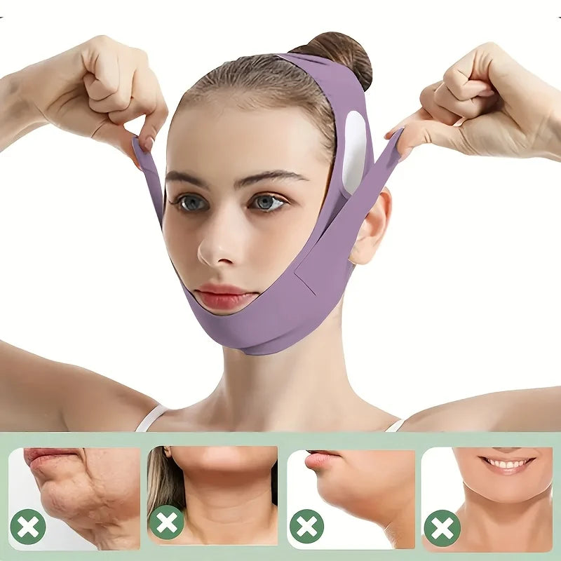Graphene V-Shape Face Lift Band — Adjustable Double Chin Reducer & Facial Slimming Strap