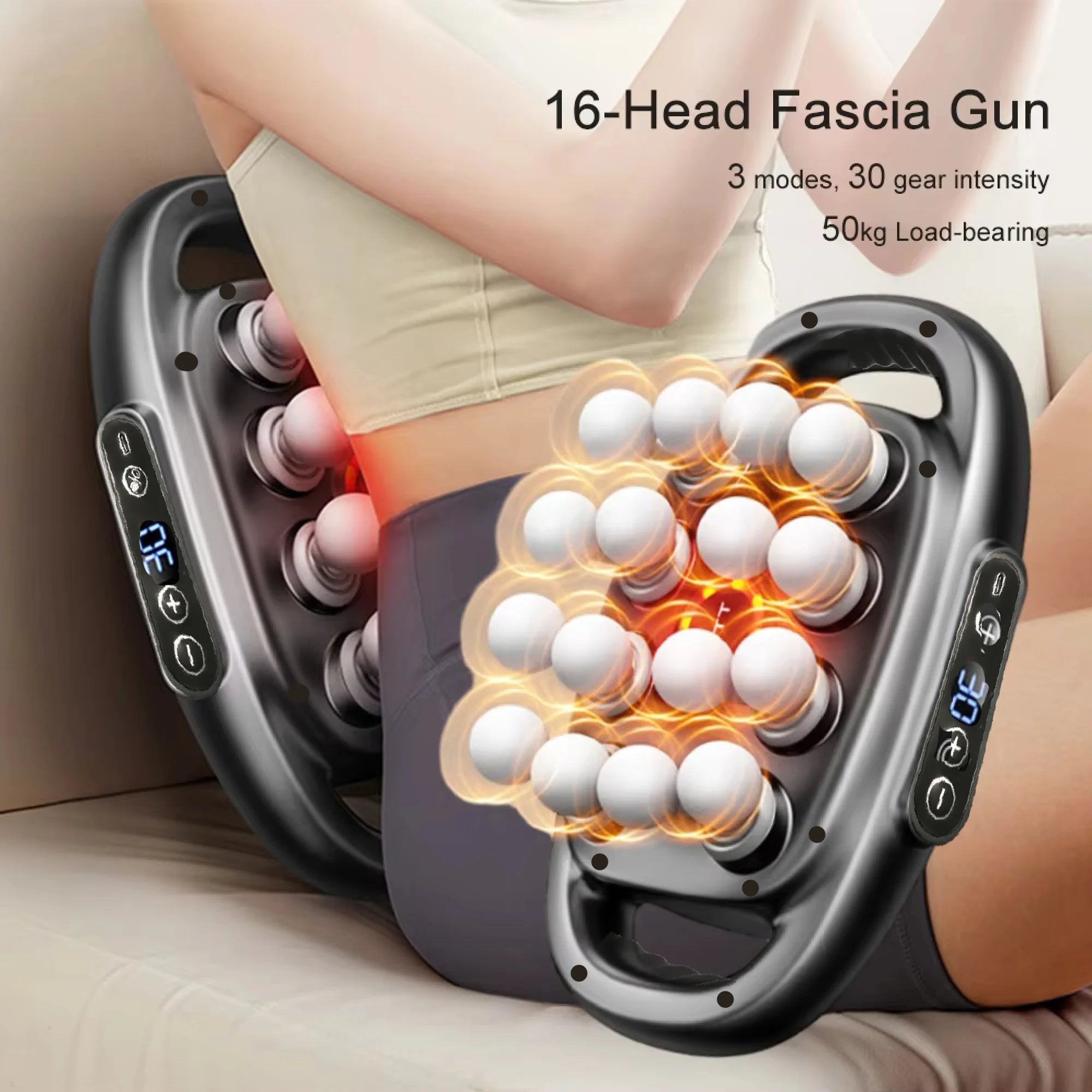 Massager Gun Set — 16 Heads Deep Tissue Electric Massager for Back, Shoulders, Legs & Feet (Pro)
