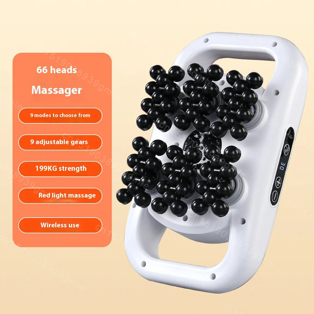 Body Massage Gun — 48-66 Heads, 9 Modes for Waist, Back, Neck & Shoulder Relief