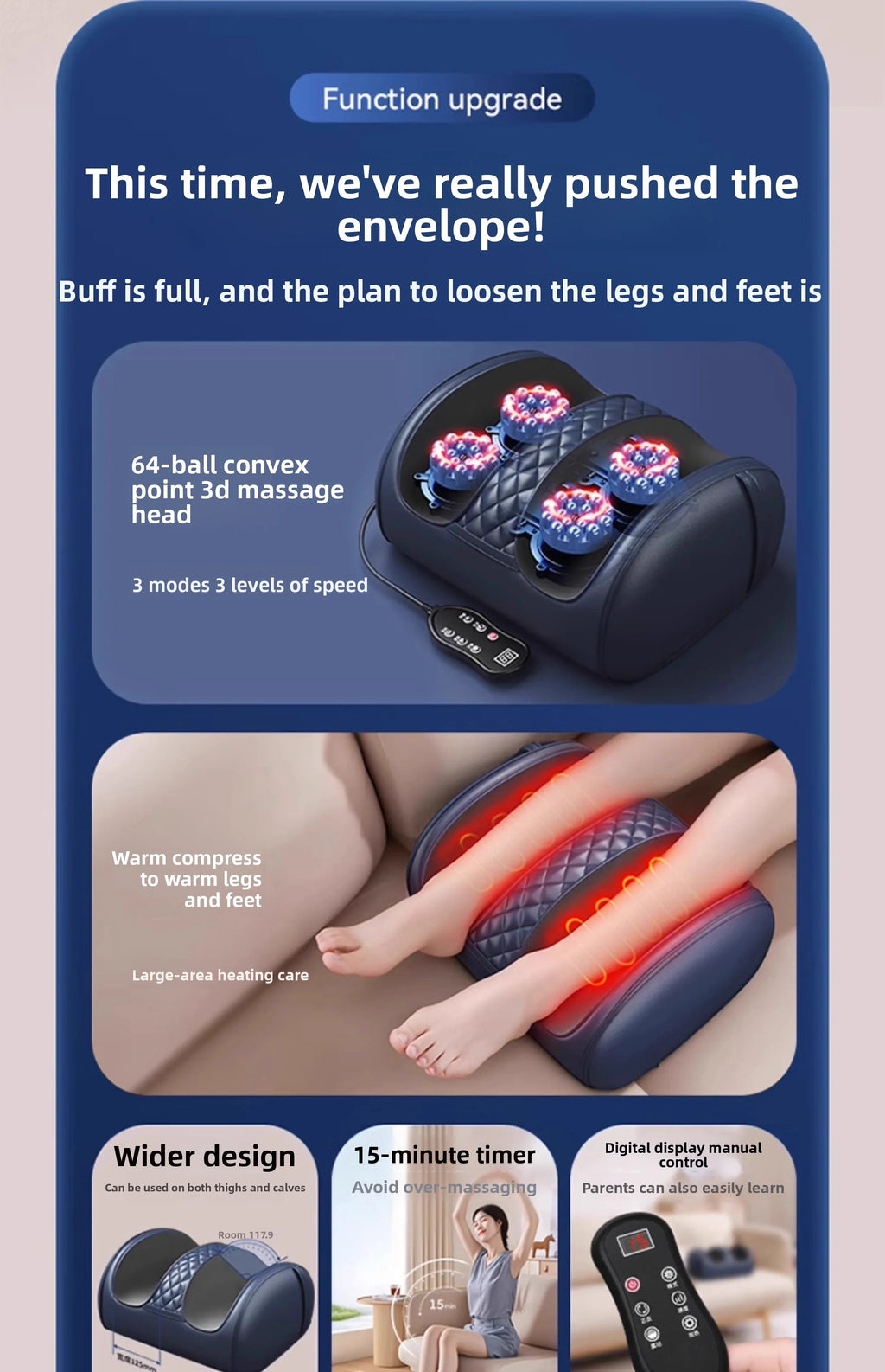 Shiatsu Foot Massager with Heat — 4-Roller Electric Kneading Machine for Deep Foot Relief