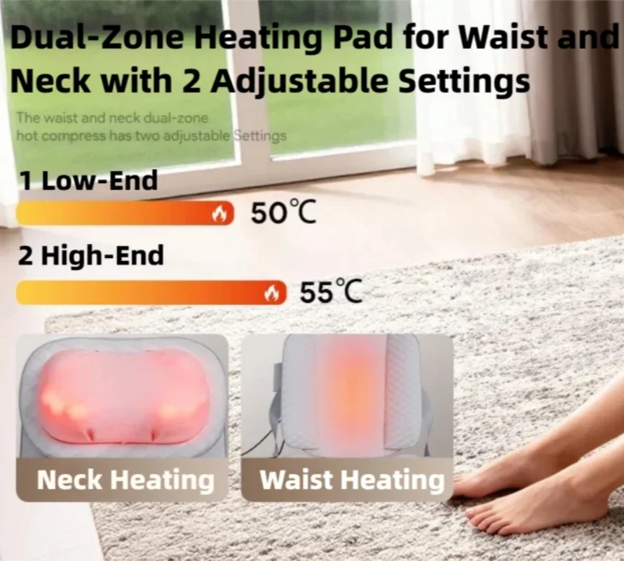 Back Massager Cushion with Kneading & Heat for Lower Back