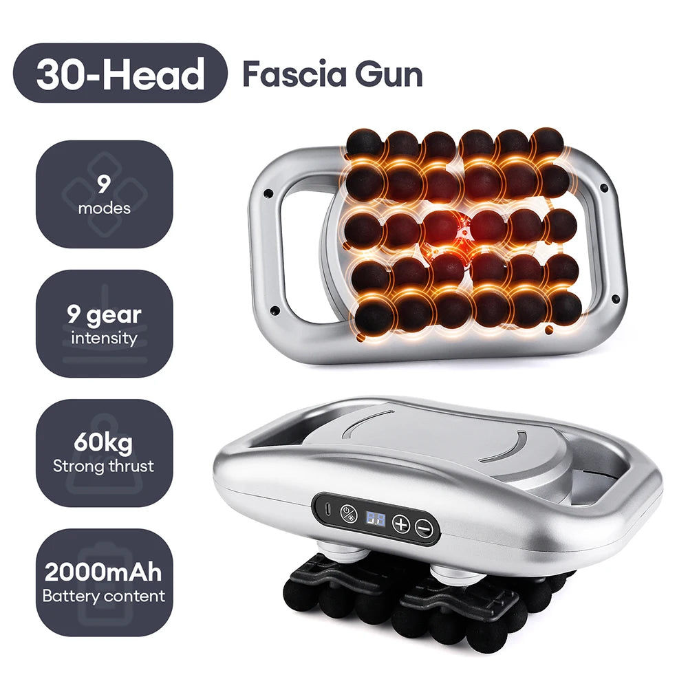 42-Head Fascia Gun — High-Frequency Vibration Massage Gun for Back, Waist, Neck & Shoulders