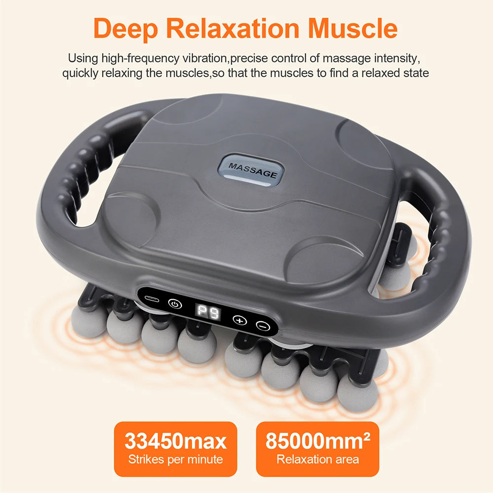 42-Head Fascia Gun — High-Frequency Vibration Massage Gun for Back, Waist, Neck & Shoulders