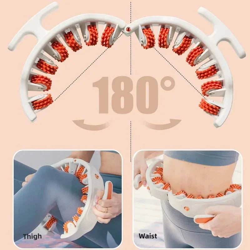 Ring Body Massager with 14 Soft Rubber Rollers