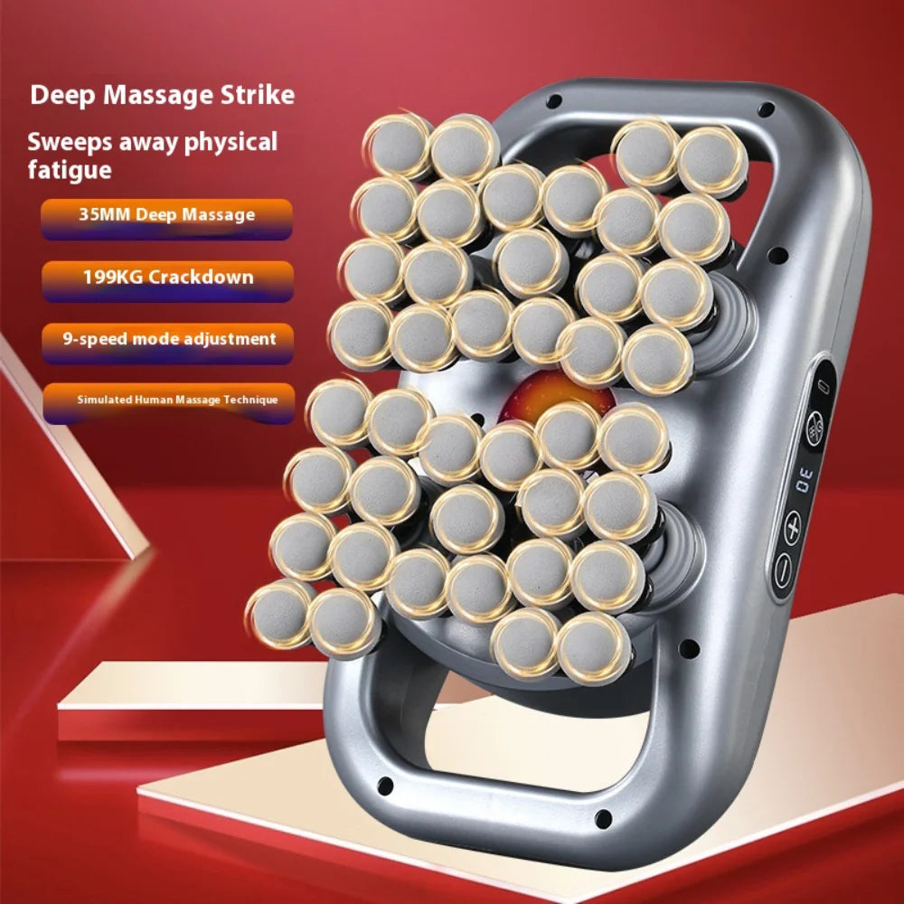 Body Massage Gun — 48-66 Heads, 9 Modes for Waist, Back, Neck & Shoulder Relief