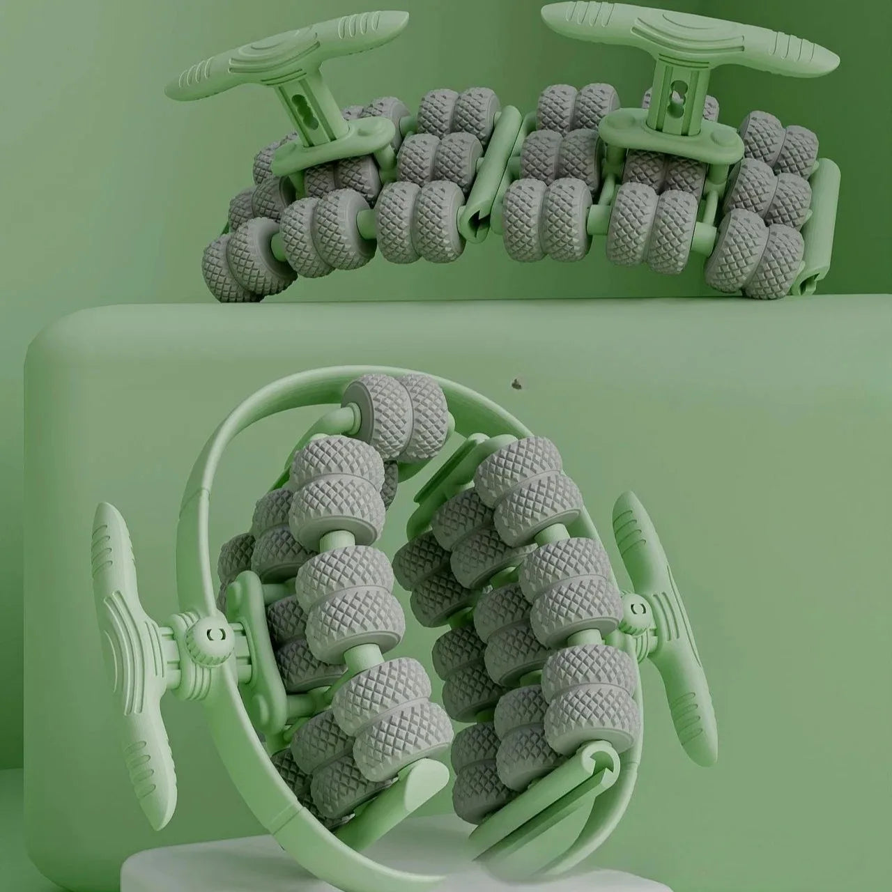 Ring Body Massager with 14 Soft Rubber Rollers