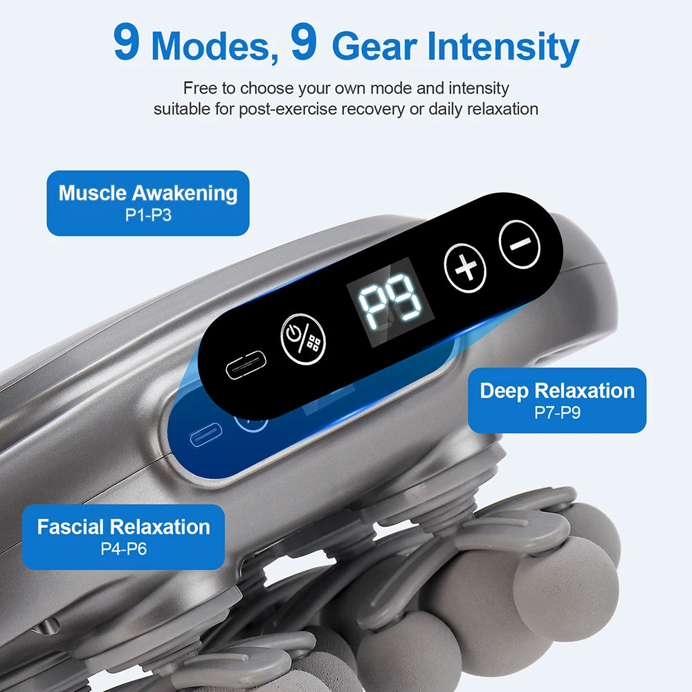 42-Head Fascia Gun — High-Frequency Vibration Massage Gun for Back, Waist, Neck & Shoulders