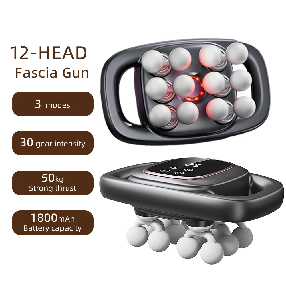 42-Head Fascia Gun — High-Frequency Vibration Massage Gun for Back, Waist, Neck & Shoulders