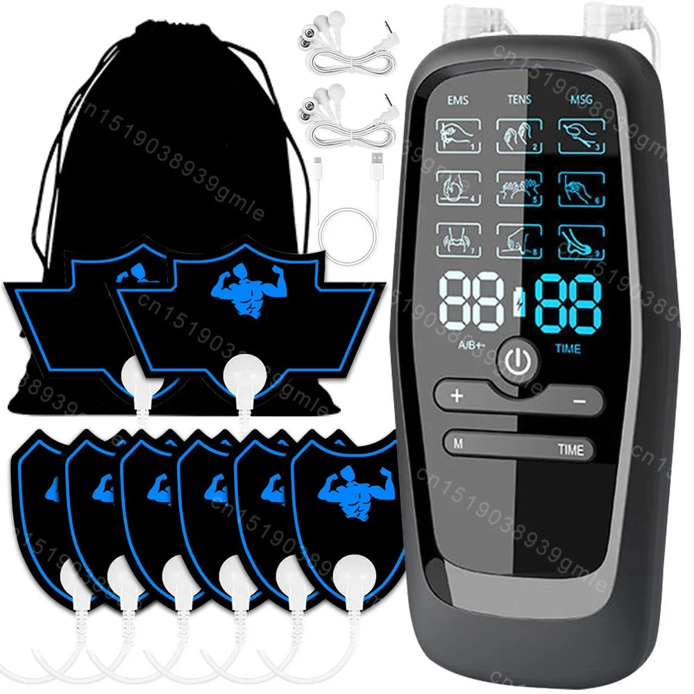 EMS Electric Muscle Stimulator — TENS Unit Physiotherapy Pulse Massager for Full Body Pain Relief