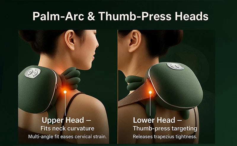 Neck & Shoulder Massager N7 with Heat, 3-Level Kneading