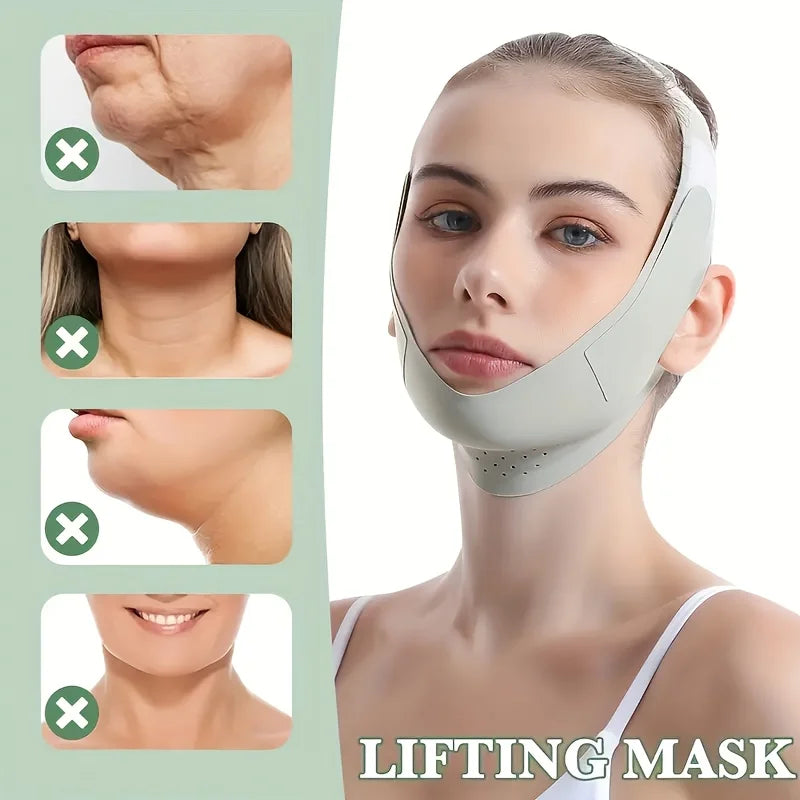Graphene V-Shape Face Lift Band — Adjustable Double Chin Reducer & Facial Slimming Strap