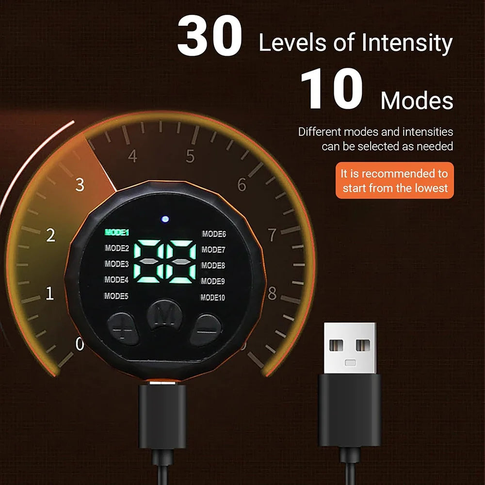Smart Muscle Toner Abdominal Belt — EMS Abs Trainer USB Rechargeable for Men & Women
