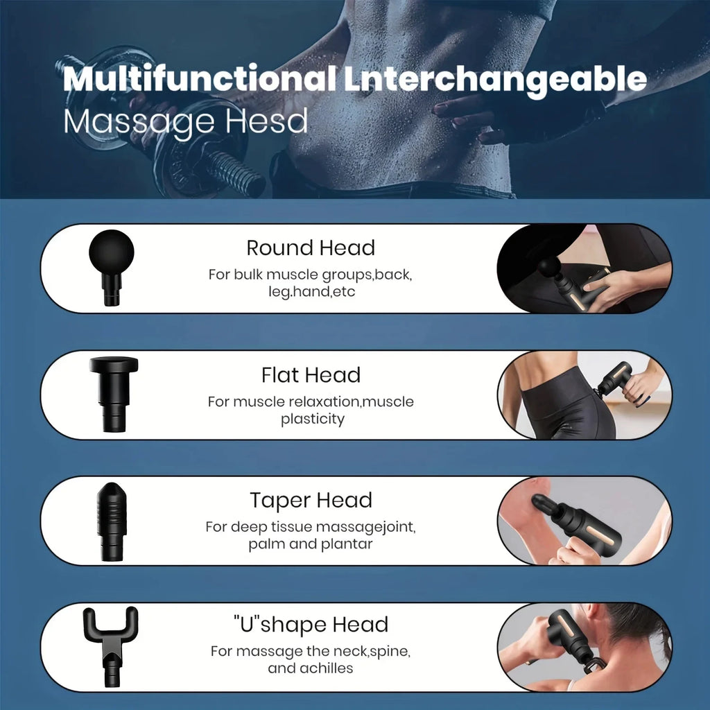 Portable Fascia Gun — Compact Vibration Massage Gun for Body, Neck & Back Muscle Relief