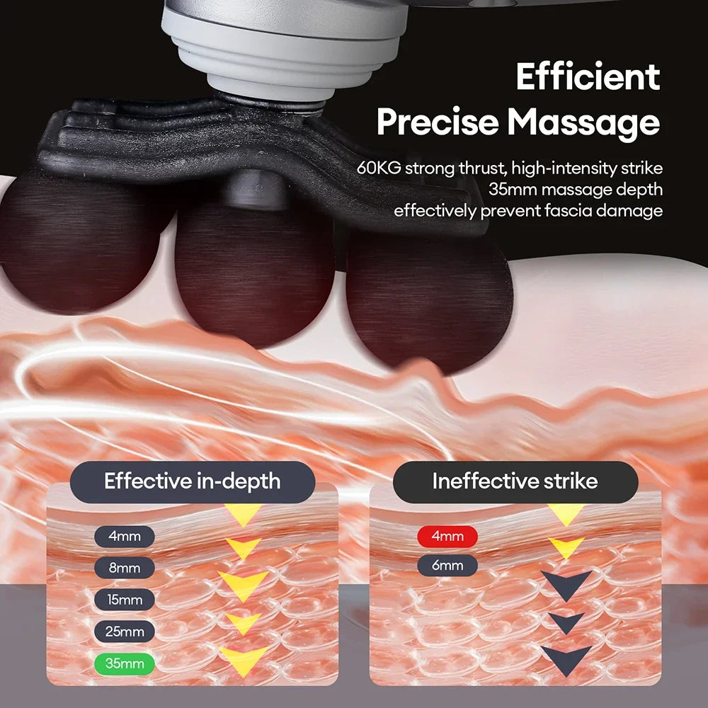 Body Massage Gun — 48-66 Heads, 9 Modes for Waist, Back, Neck & Shoulder Relief