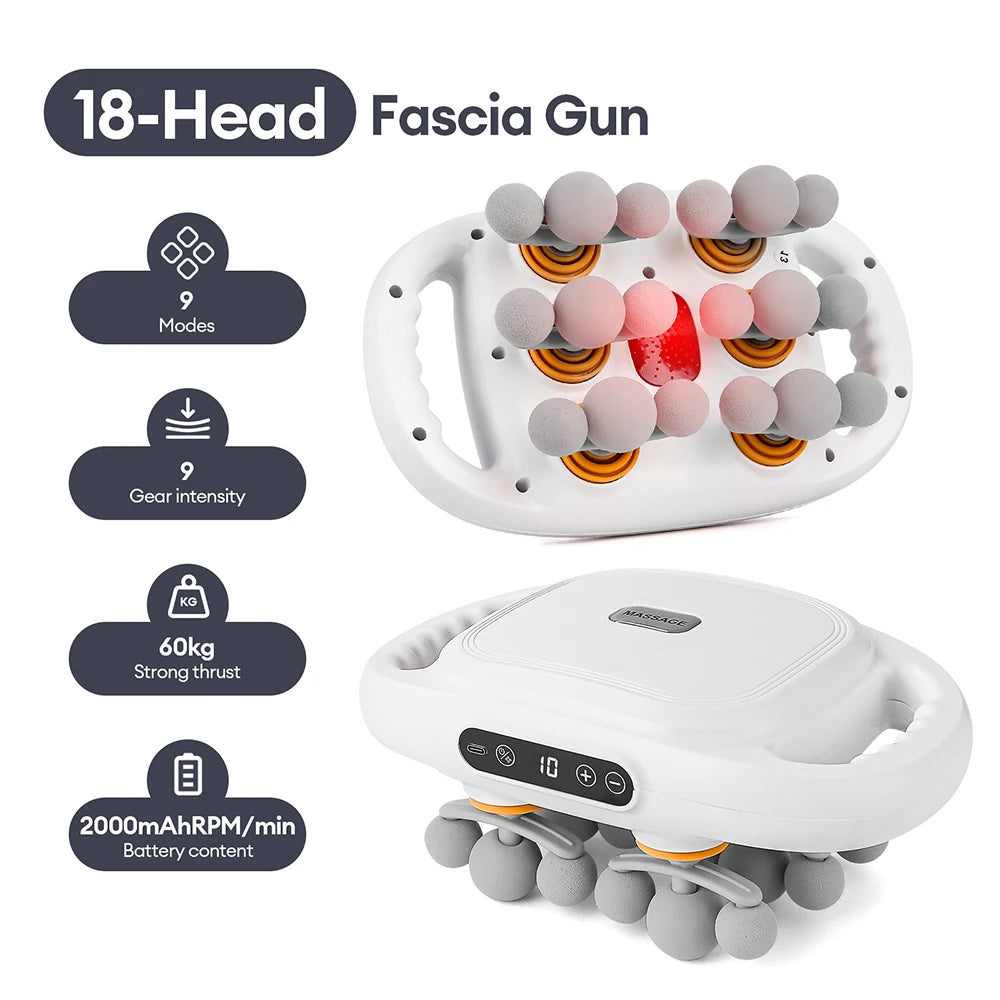 42-Head Fascia Gun — High-Frequency Vibration Massage Gun for Back, Waist, Neck & Shoulders