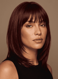 Burgundy Layered Bob Wig - Orevio premium editorial photo