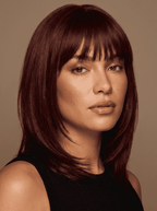 Burgundy Layered Bob Wig - Orevio premium editorial photo