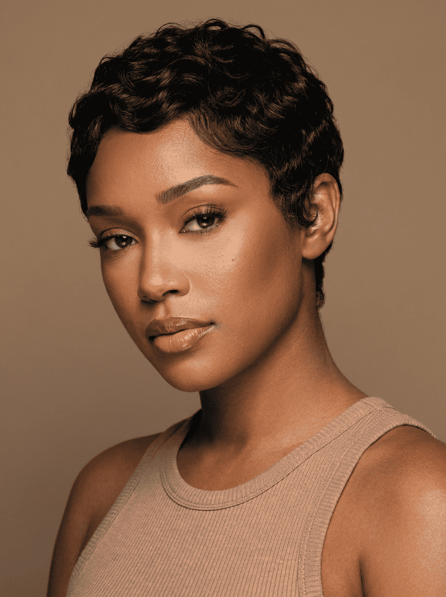 Short Bob Pixie Wig - Orevio premium editorial photo